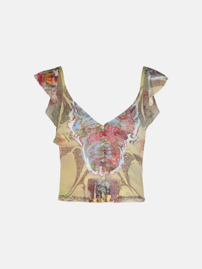 Diesel Fiore' Multicolor Cotton Blend Top