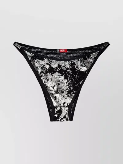 Diesel Fishnet Thong String Cut-out Design In Black
