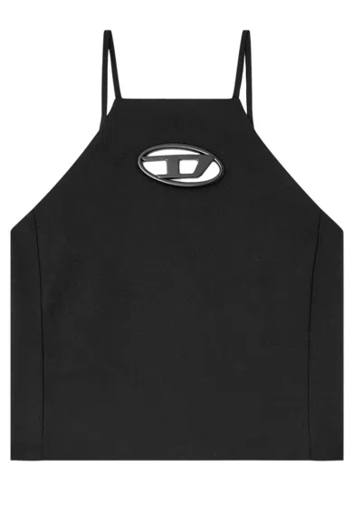 Diesel Fitted Black Top With Oval Cutout