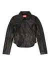 Diesel Fitted Black Wool Outerwear With Classic Collar In Black
