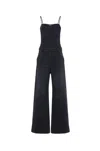 Diesel Fitted Bodice Jumpsuit With Wide-leg Pants In Black