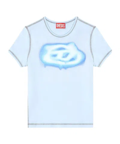 Diesel Fitted Crop T-shirt In Blue