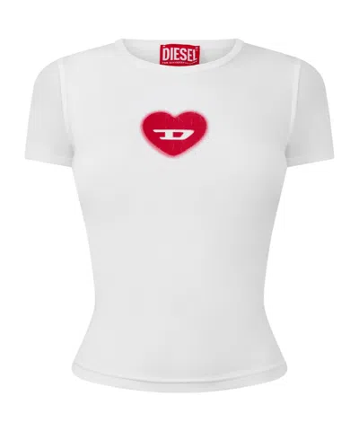 Diesel Fitted Cropped T-shirt In Neutral