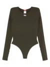 Diesel Fitted Green Long-sleeve Top In Green