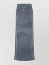 Diesel Faded Blue Denim Maxi Skirt With Side Slit