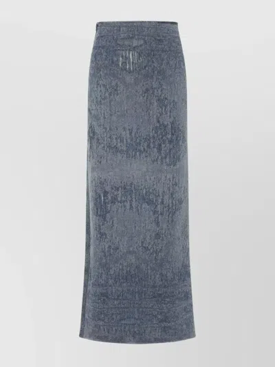 DIESEL FITTED MID-WAIST FLARED HEM MAXI SKIRT