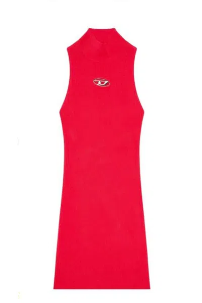 DIESEL DIESEL FITTED RIBBED DRESS WITH HIGH NECK