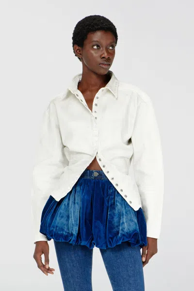 Diesel Fitted Shirt In Denim In White