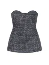 Diesel Fitted Strapless Top With Textured Boucle In Black