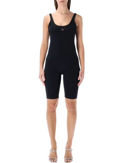 Diesel Fitted Technical Mini Jumpsuit - Size S In Black