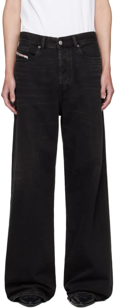 Diesel Five-bag Denim Pants In Black