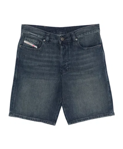 Diesel Five-pocket Denim Shorts In Gray