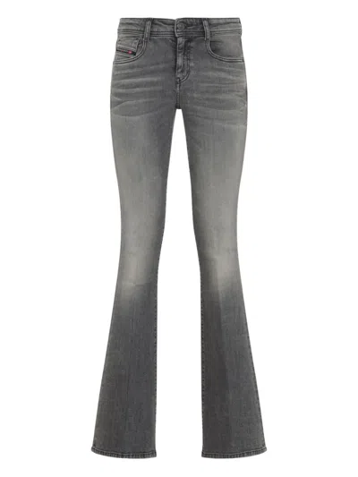 Diesel Five-pocket Design Flared Jeans In Gray