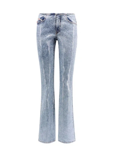 Diesel Five Pockets Jeans With Sequins Effect In Grey