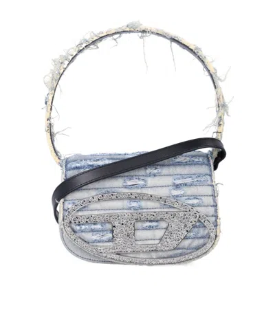 Diesel Flap Shoulder Bag In Blue