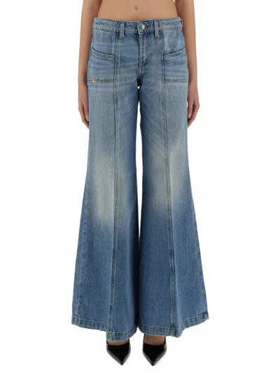 Diesel Flare Fit Jeans In Blue