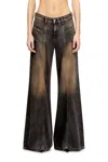 Diesel Flare Jeans In Brown