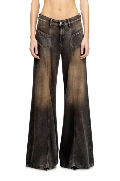Diesel Flare Jeans In Brown