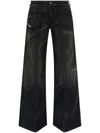 Diesel Flared Cotton Jeans In Gray