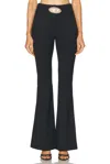 Diesel 'p-erseus' Black Flared Pants With Oval D Logo Plaque On The Front In Wool Blend Woman In Black