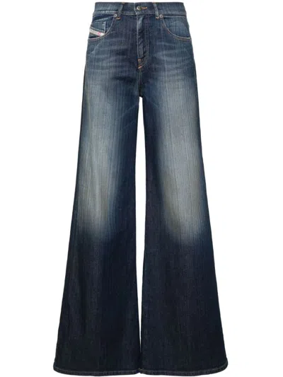 Diesel 1978 D-akemi High Rise Wide Jeans In Blue