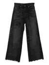 Diesel Jeans Wide Leg Effetto Consumanto In Black