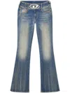 Diesel D-propol 0cbcx Mid-rise Flared Jeans In Blue