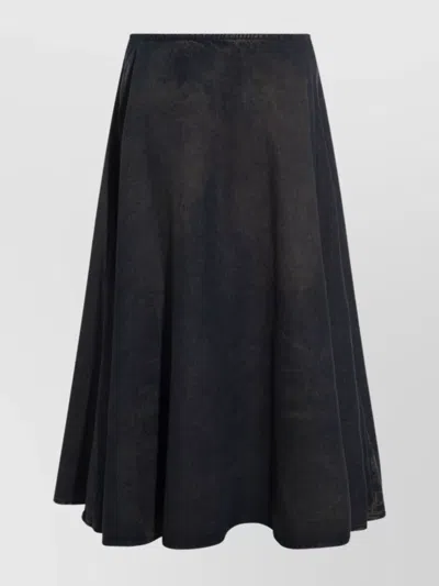 Diesel Flared Design Long Length Skirts In Blue
