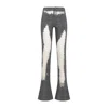 Diesel Flared Grey Jeans With Artistic Brushstroke Patterns