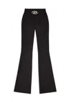 Diesel Flared High-waist Trousers In Black