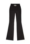 Diesel Flared High-waist Trousers In Black