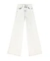 Diesel D-akemi L.32 Wide-leg High-waisted Denim Pants In White