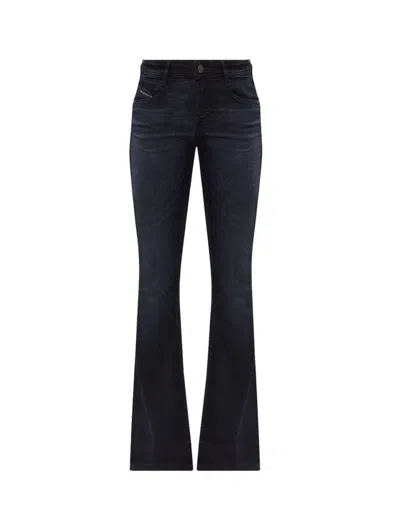 Diesel Flared Jeans With Classic Five-pocket Design In Black