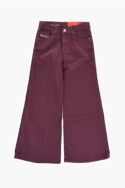 Diesel Flared Leg Stretch Denim 1978-j Jjj Jogg Jeans In Burgundy