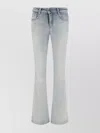 DIESEL FLARED LOW-WAISTED COTTON JEANS WITH WORN EFFECT
