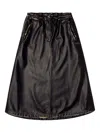 Diesel O-blivion Midi Skirt With Elastic Waist In Black