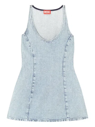 Diesel Flared Mini Dress In Blue