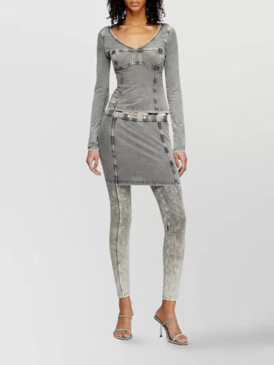Diesel Flared Mini Skirt Faded Effect