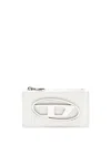 Diesel Flat Card Holder In Nappa Leather In White