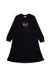 Diesel Logo-embroidered Dress In Black