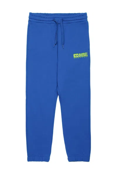 Diesel Kids' Pantaloni Jogger In Felpa Con Logo Degradé In Blue