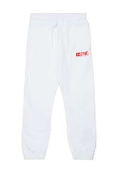 DIESEL FLEECE JOGGER PANTS WITH DEGRADÉ LOGO