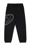 Diesel Pantaloni Jogger In Felpa Con Maxi Logo Oval D In Black