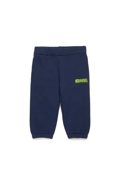 Diesel Babies' Pantaloni Jogger In Felpa Con Logo Degradé In Blue