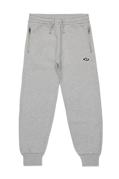 Diesel Kids' Logo-embroidered Track Pants In Grey
