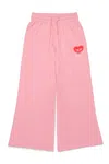 Diesel Fleece Pants With Heart Graphics In Pink