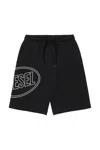 Diesel Pcircle Logo-detail Shorts In Black