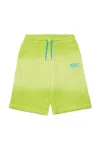 Diesel Kids' Fleece Shorts With Logo In Green