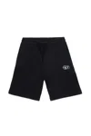 Diesel Shorts In Felpa Con Logo Oval D In Black
