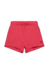 Diesel Fleece Shorts With Oval D Logo In Pink